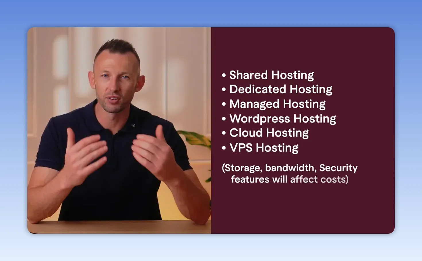 Danh sách các loại hosting gồm dùng chung, riêng, quản trị, WordPress, đám mây và VPS