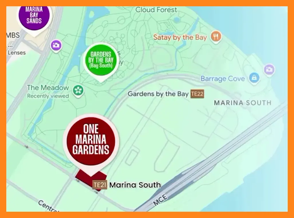 Map showing One Marina Gardens location