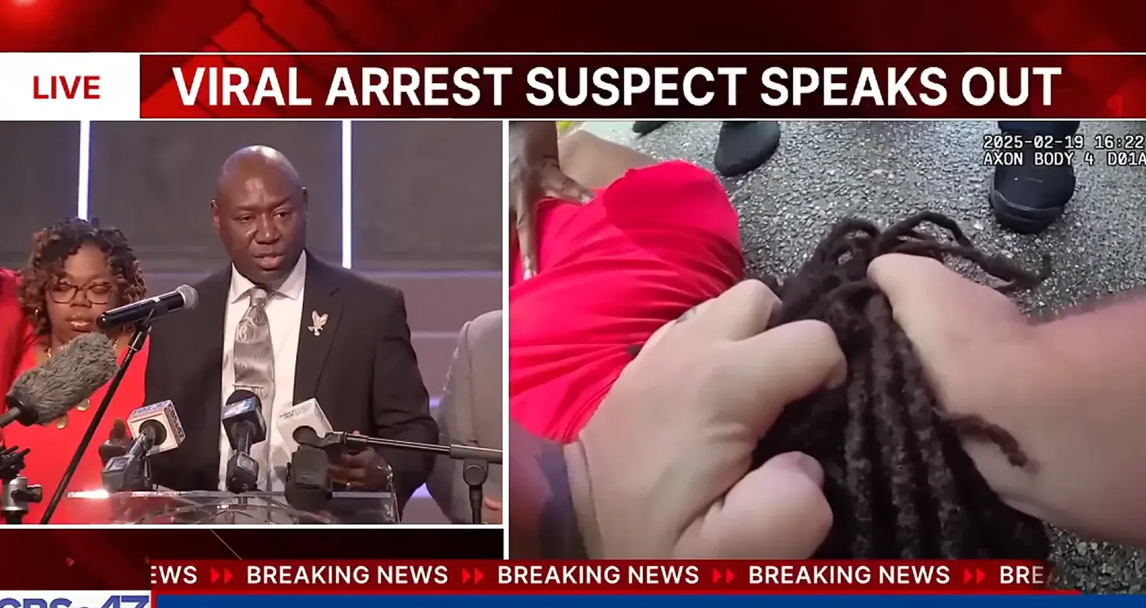 Attorney Ben Crump speaking at the press conference