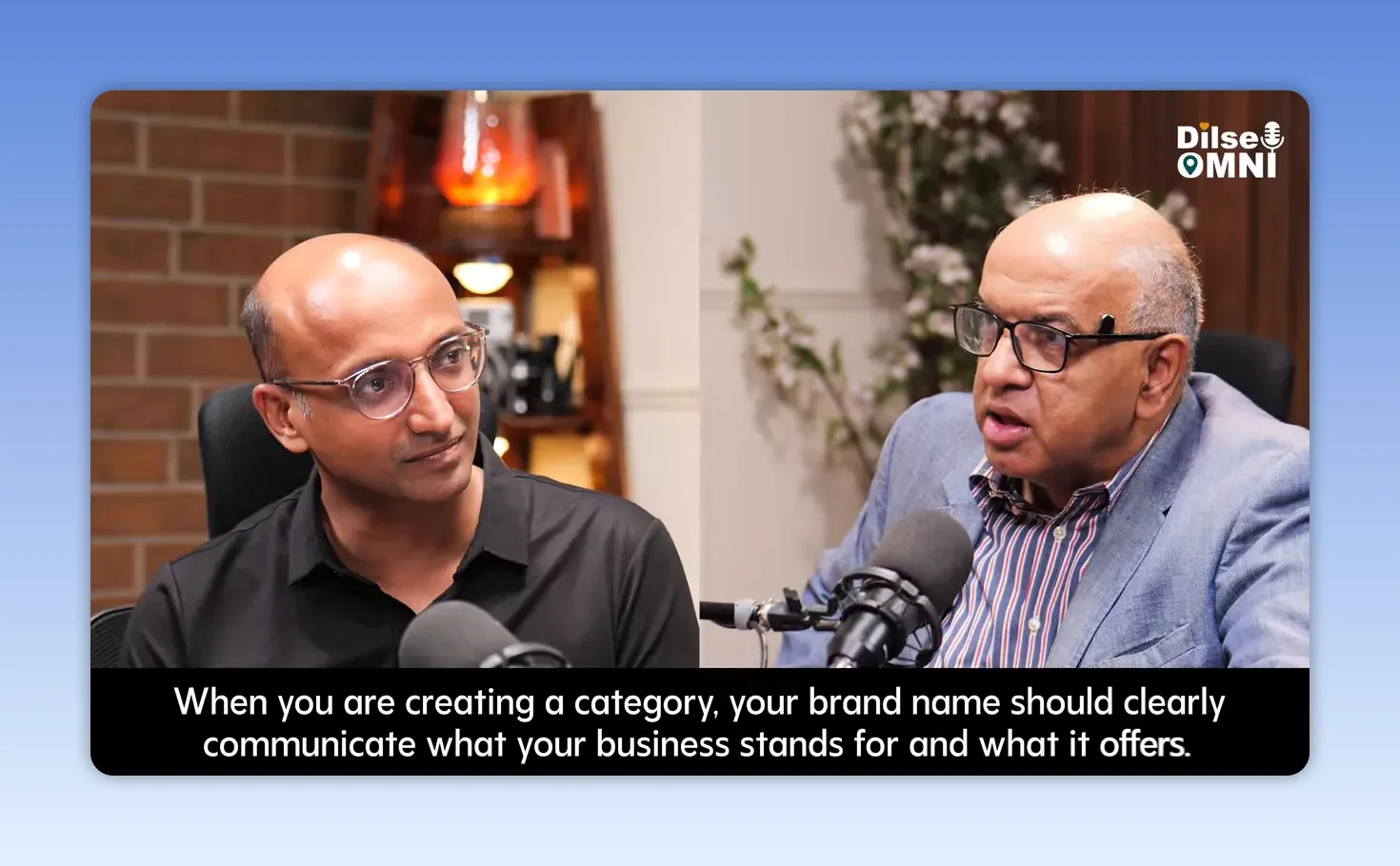 Saurabh Agrawal and Sanjeev Bikhchandani with a quote about category-creating brands