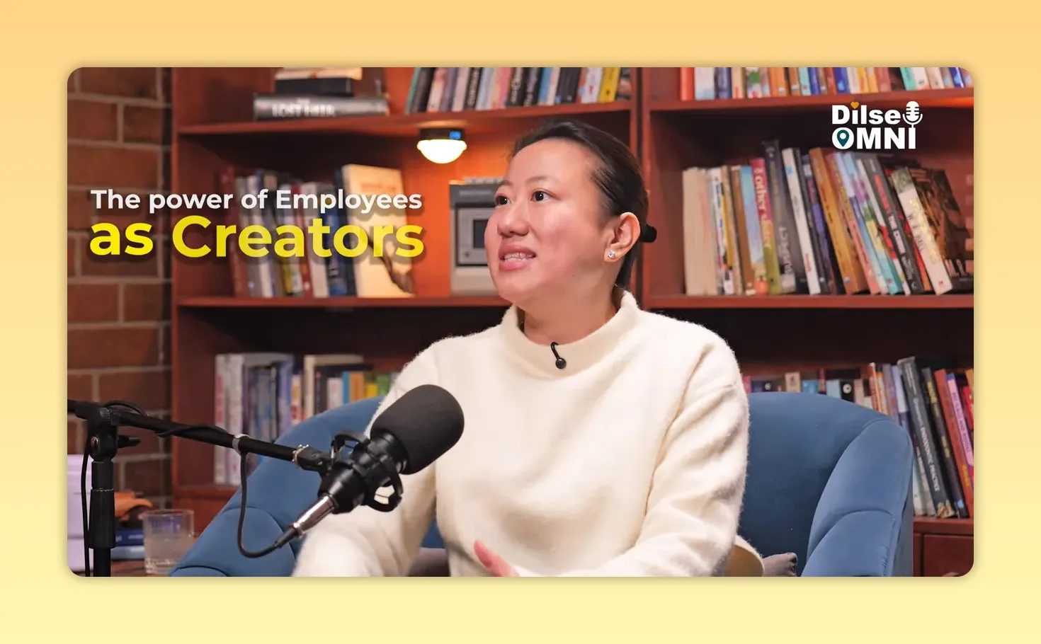 Sasha speaking with on-screen text reading The power of Employees as Creators