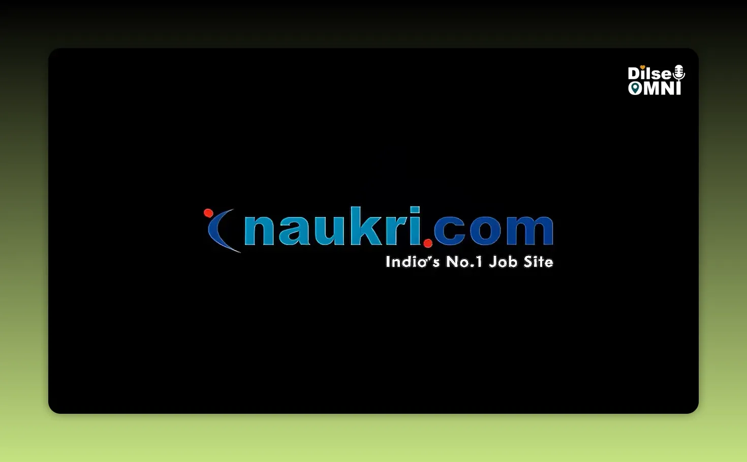 Naukri dot com logo on a black screen with tagline Indias No 1 Job Site