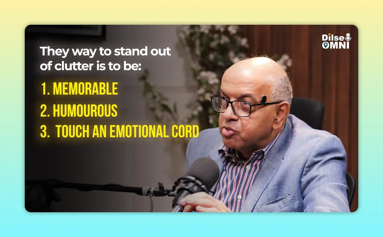 On-screen list reading memorable humorous and touch an emotional chord