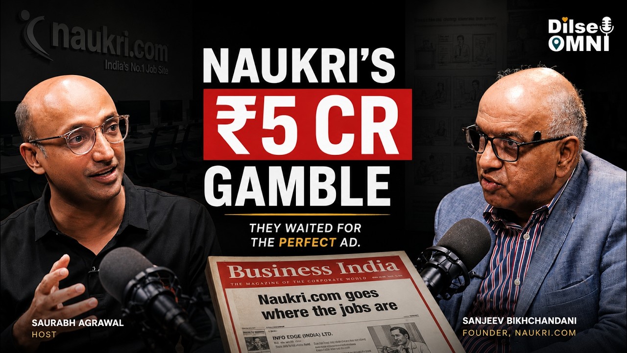 video thumbnail for 'Why Naukri Refused to Spend ₹5 Crore Until They Found the Perfect Ad | Sanjeev Bikhchandani'