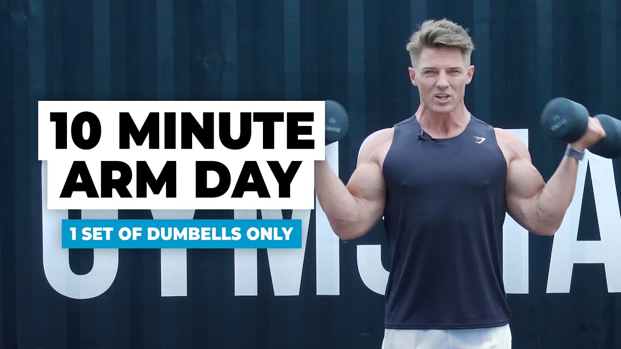 video thumbnail for '10 MINUTE ARM WORKOUT WITH DUMBBELLS | Steve Cook'