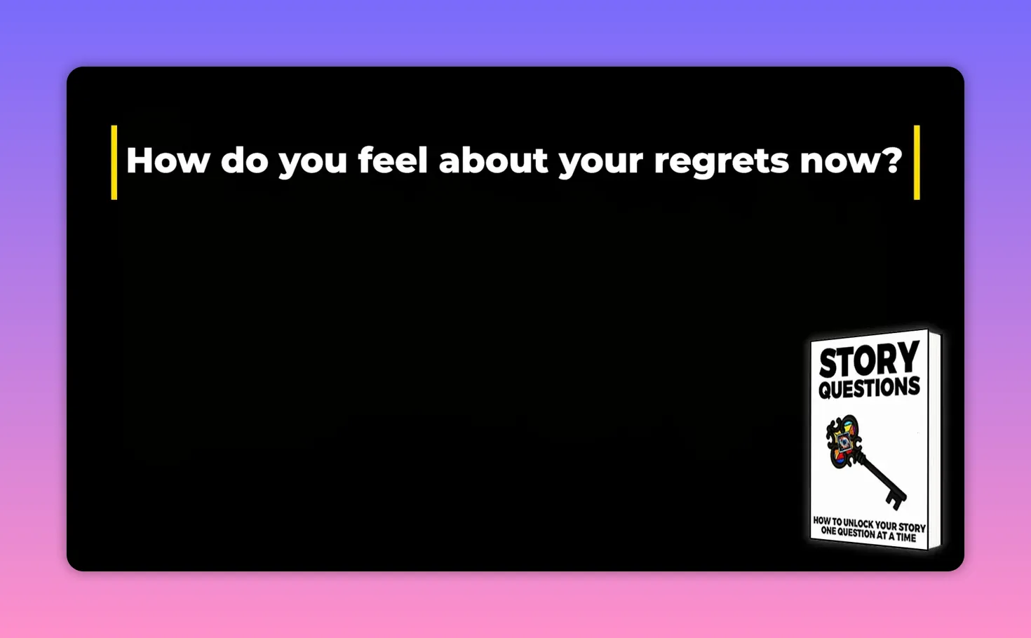 Black title card with large white text: 