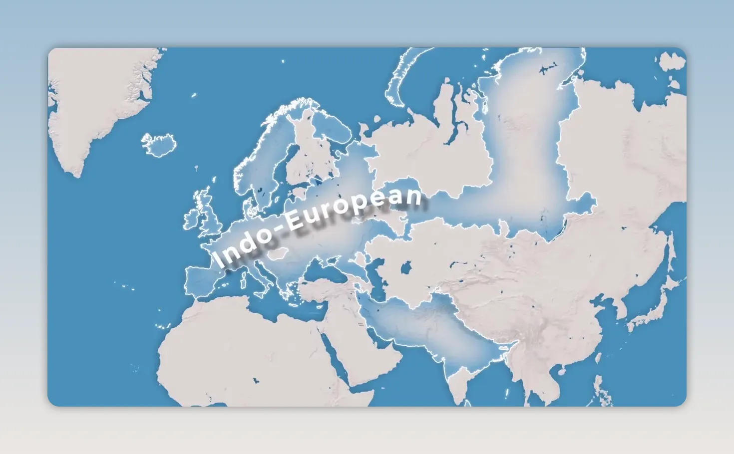 Map of Europe and western Asia labeled Indo-European