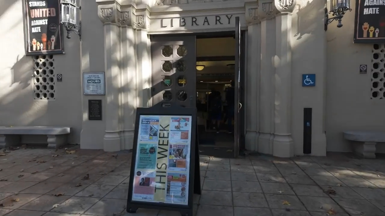 Entrance to Burlingame Library