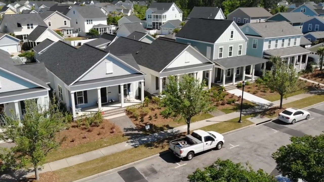 Aerial view a neighborhood in Summerville SC to describe home prices going up