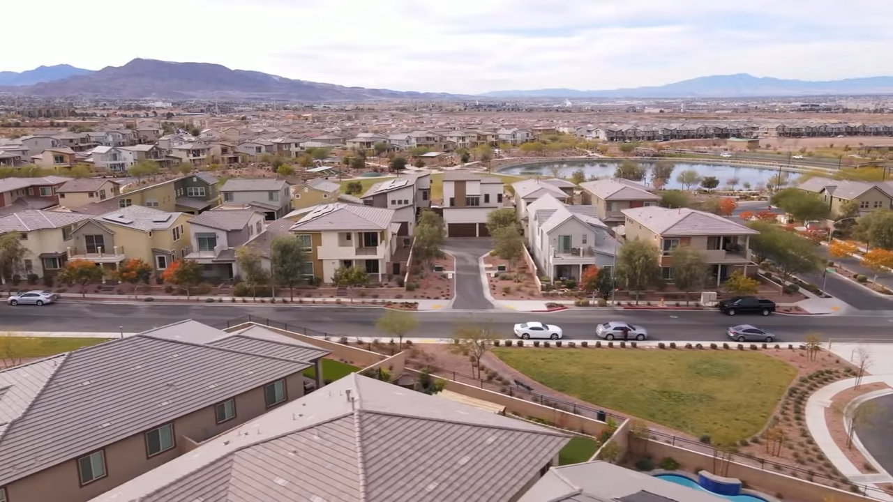 Aerial view of Las Vegas neighborhoods
