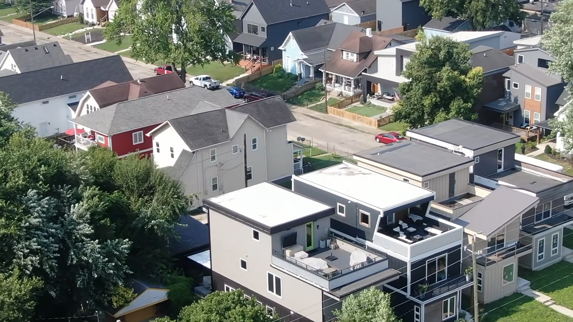 Aerial view of Indianapolis neighborhood