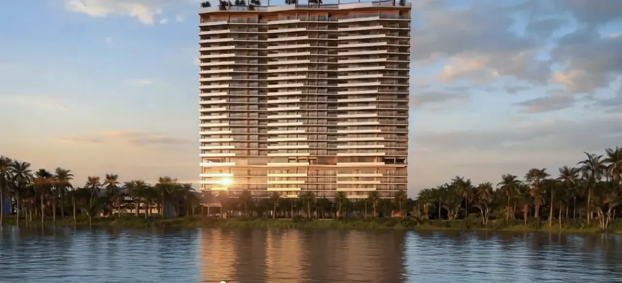 The Berkeley Palm Beach tower with water views over Clear Lake