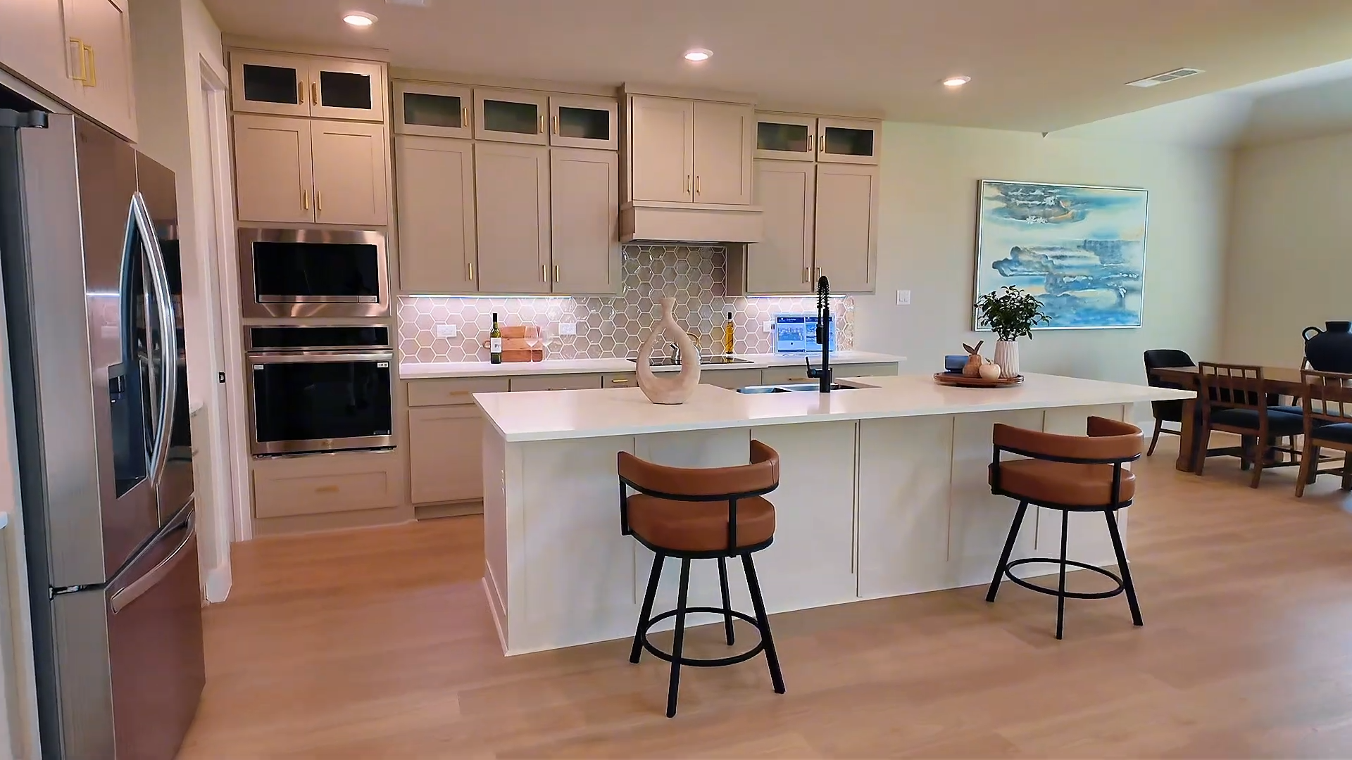 Wide kitchen of the new construction home in Forney TX