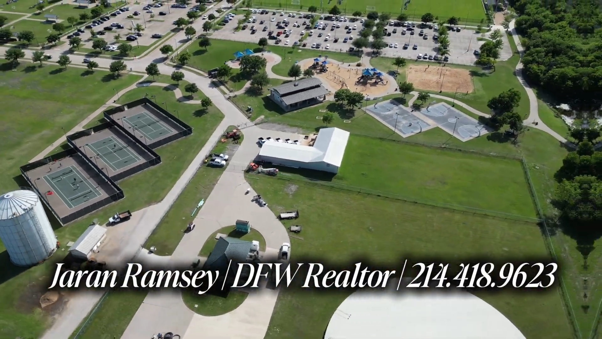 Aerial view of community parks in Forney TX