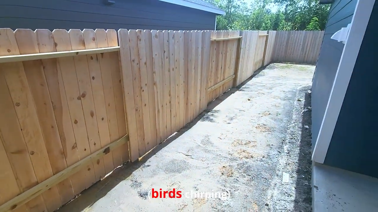 privately fenced backyard