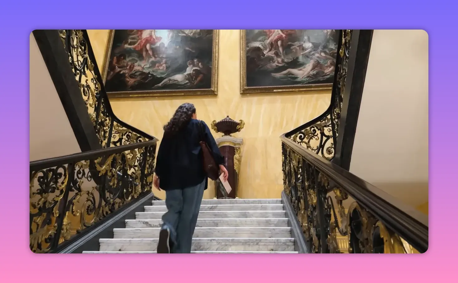 Ornate staircase inside the Wallace Collection museum