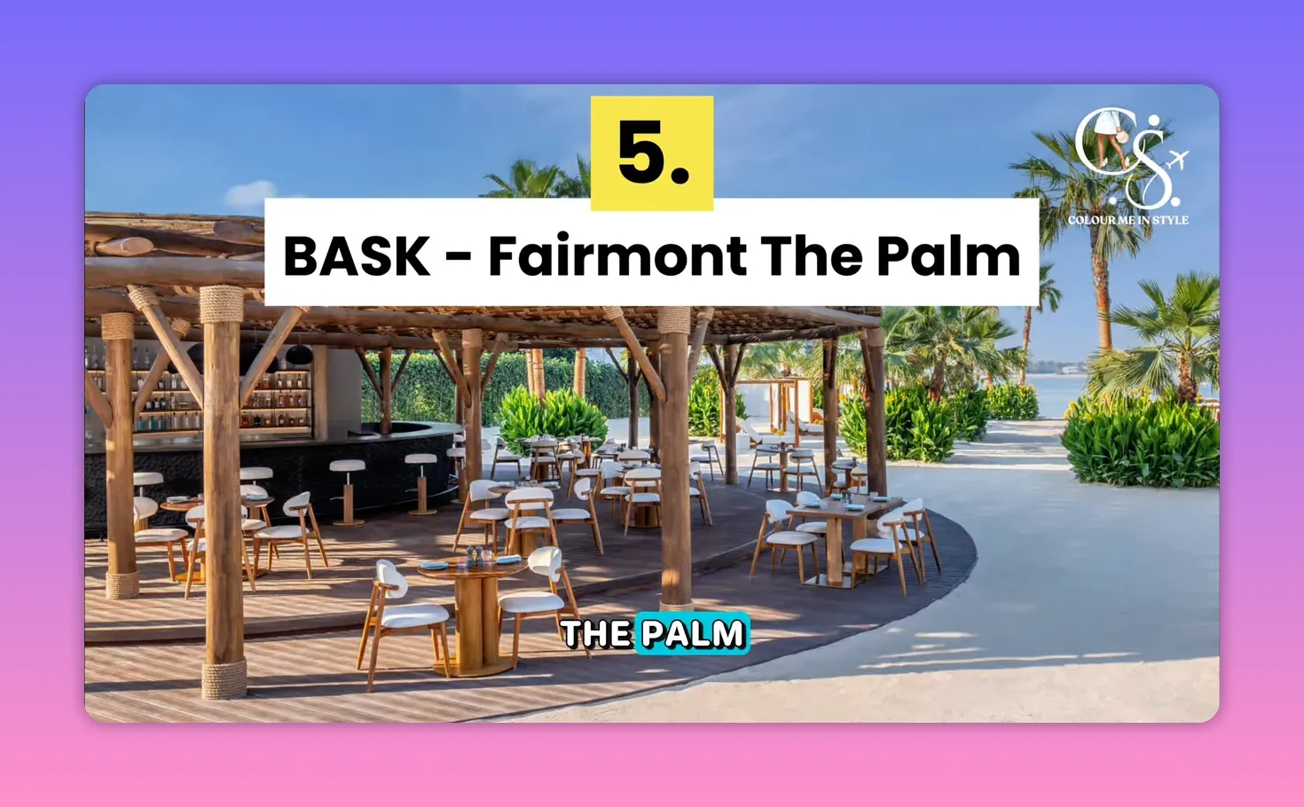 BASK at Fairmont The Palm beach club seating and bar area