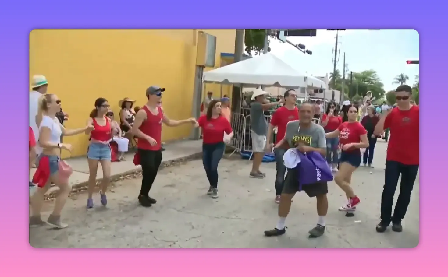 Large group participating in a community celebration in Miami Florida