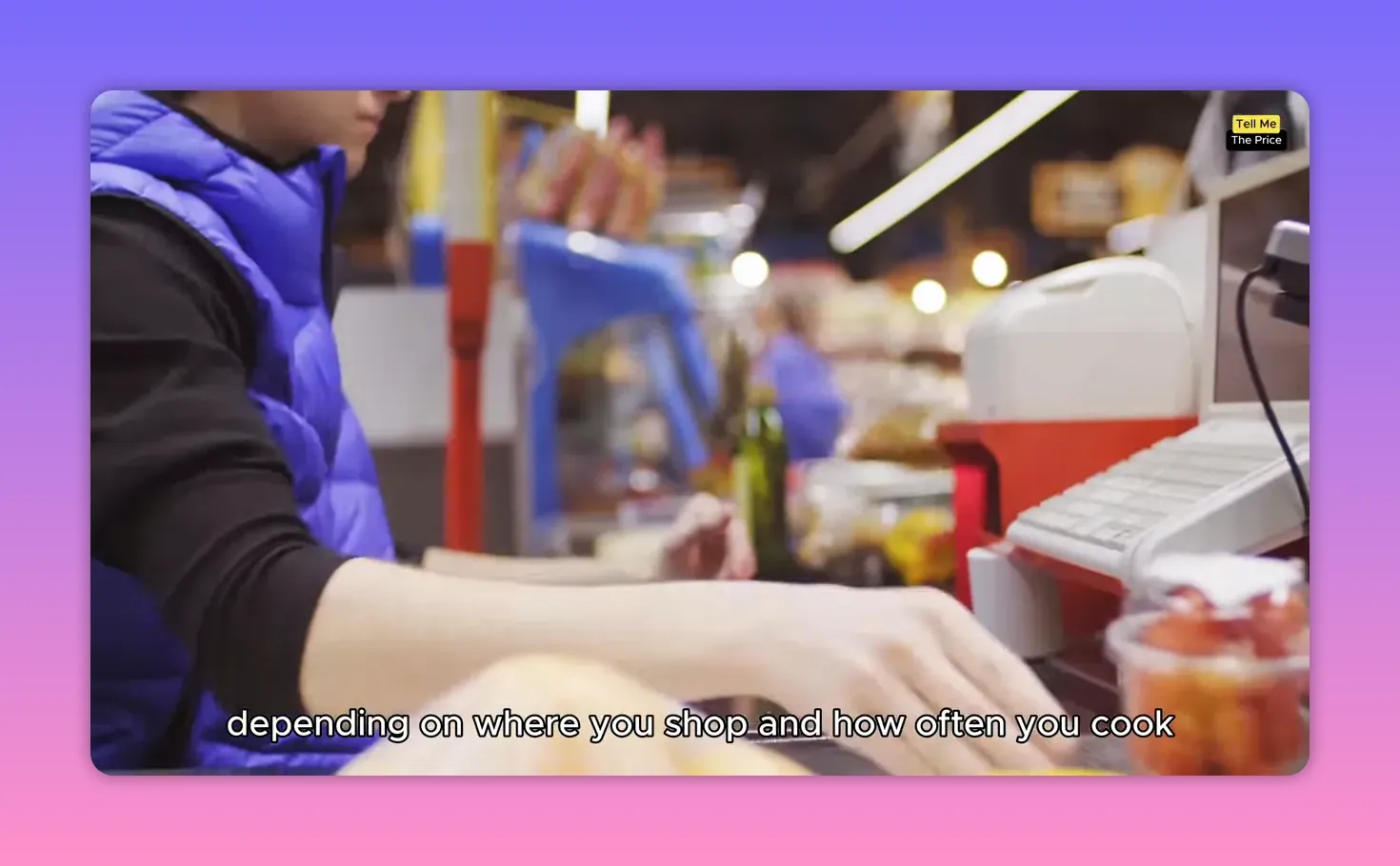 Groceries being packed at a supermarket checkout counter
