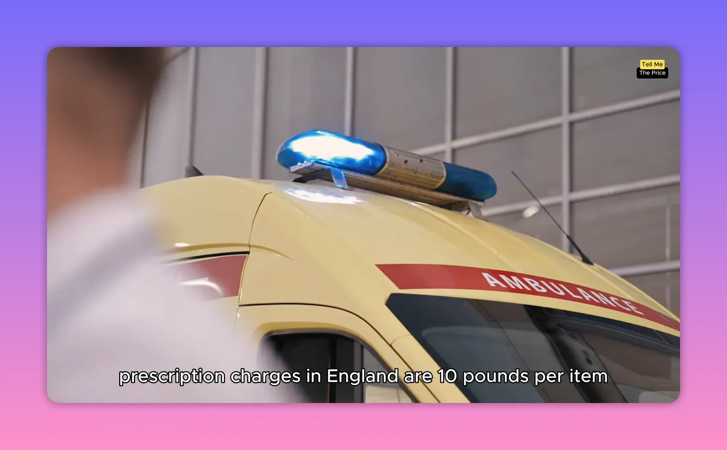 Ambulance vehicle indoors with emergency lights