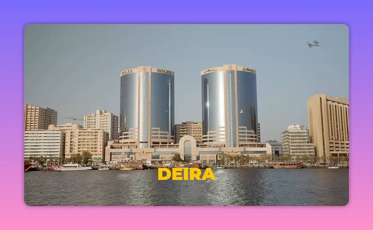 Deira skyline along Dubai Creek with high-rise towers