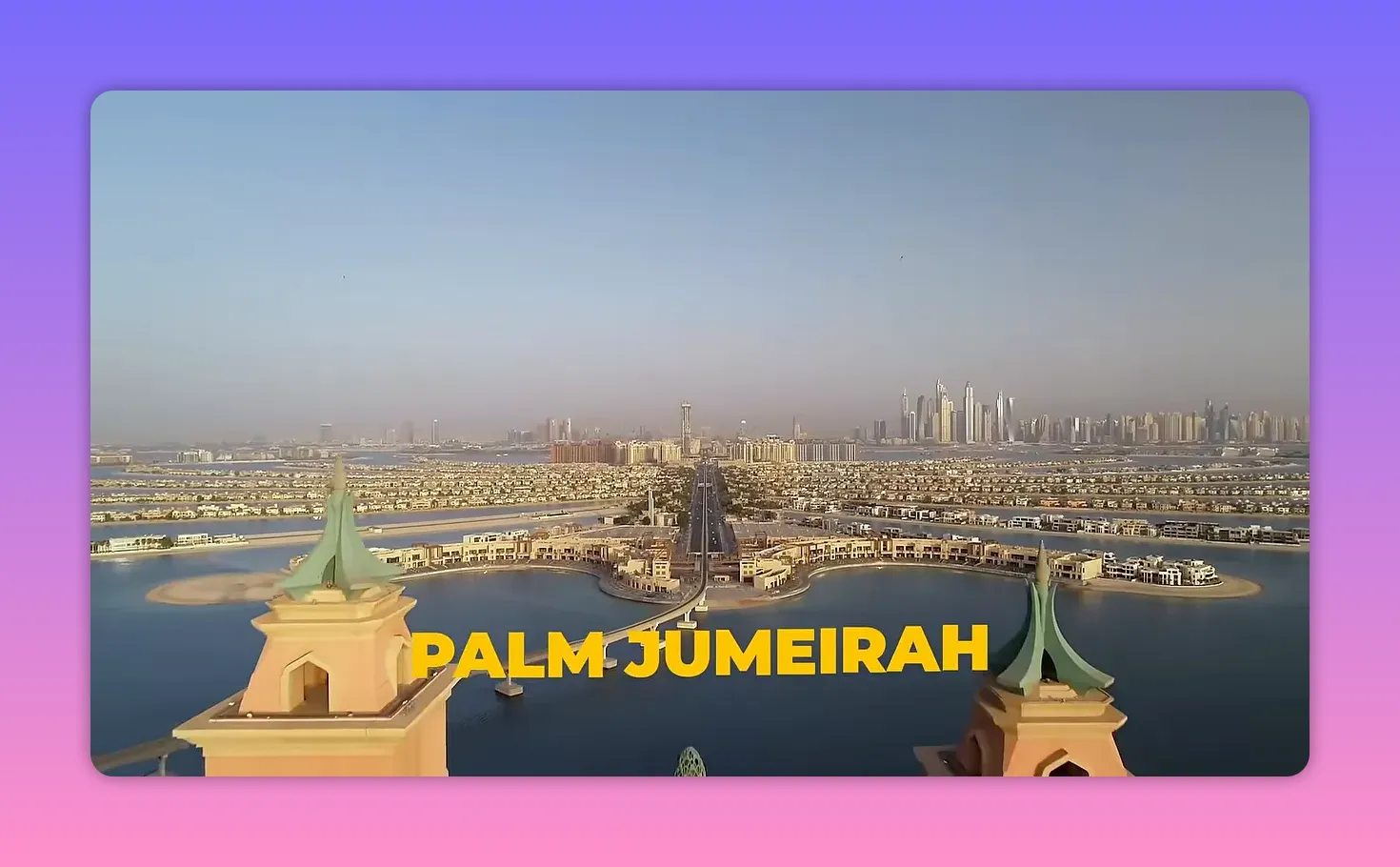 Palm Jumeirah aerial skyline view from Dubai
