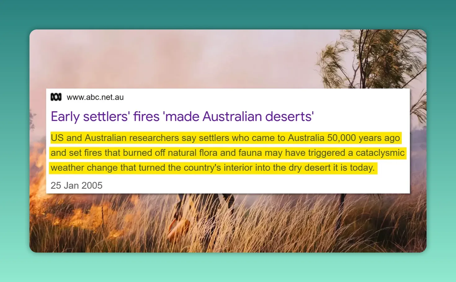 Clear screenshot of an ABC headline: 