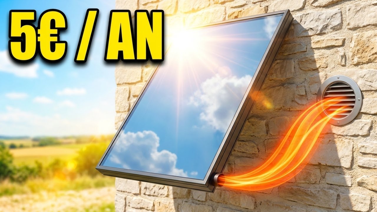 video thumbnail for 'Ce panneau chauffe ma maison et renouvelle l'air pour 5€ par an. VRAIMENT !'
