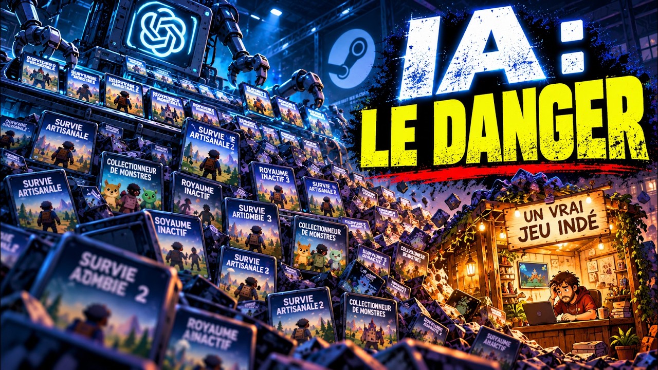 video thumbnail for 'IA & JEUX VIDÉO : LE DANGER + BILAN STEAM NEXT FEST (& TOUTE L'ACTU NEO-RÉTRO / INDÉ DE LA SEMAINE)'