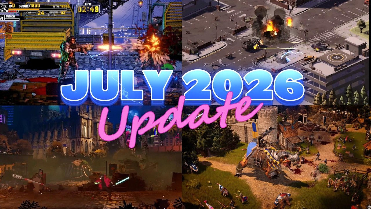 video thumbnail for 'Your indie, arcade and retro-style round-up for July 2026! 40+ Games!'