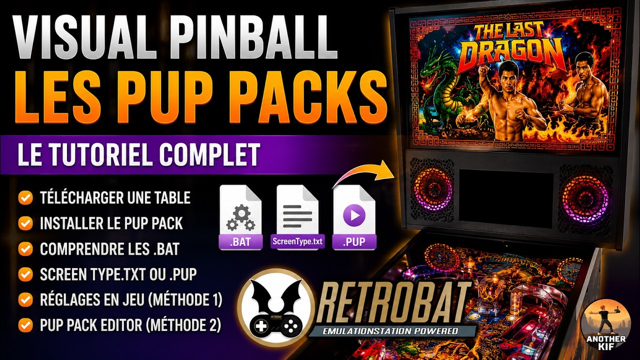 video thumbnail for 'Tutoriel RetroBat : installer et configurer les PuP Packs Visual Pinball'
