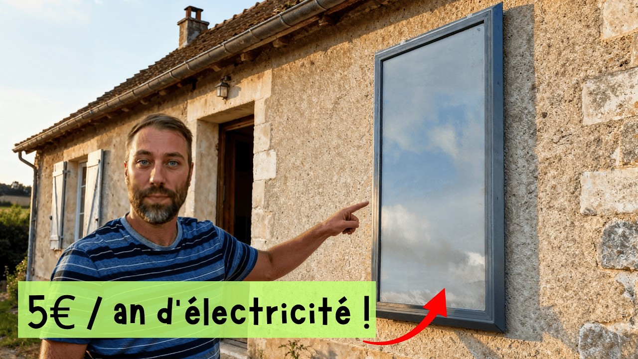 video thumbnail for 'Ce panneau chauffe ma maison et renouvelle l'air pour 5€ par an. VRAIMENT !'