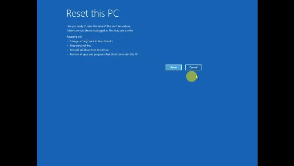 Reset Your PC