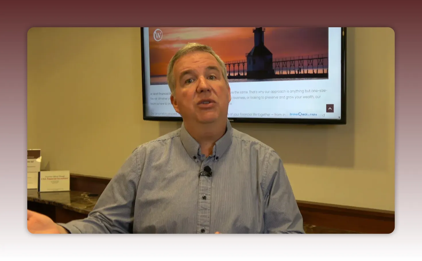 Advisor speaking with hands visible, explaining investment risk and goals