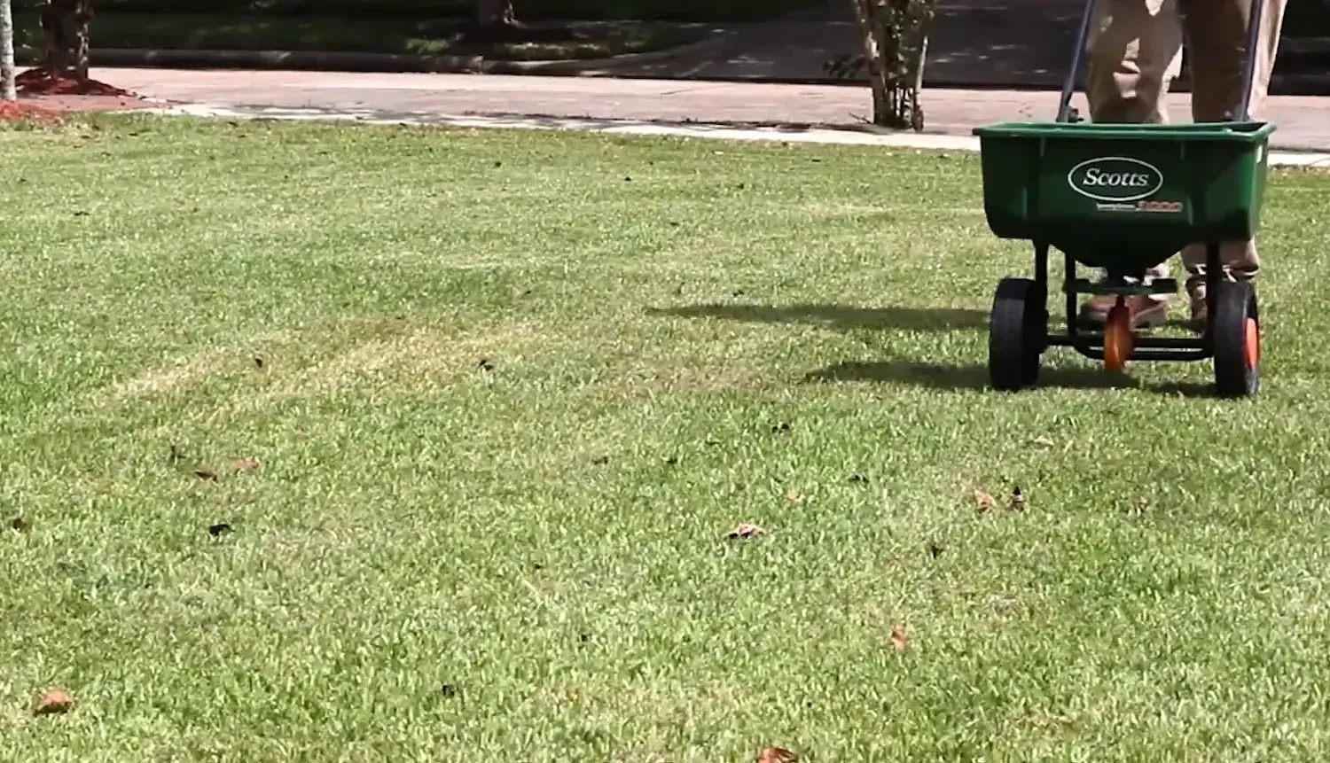 Proper fertilizer application with spreader lawn care clarksville