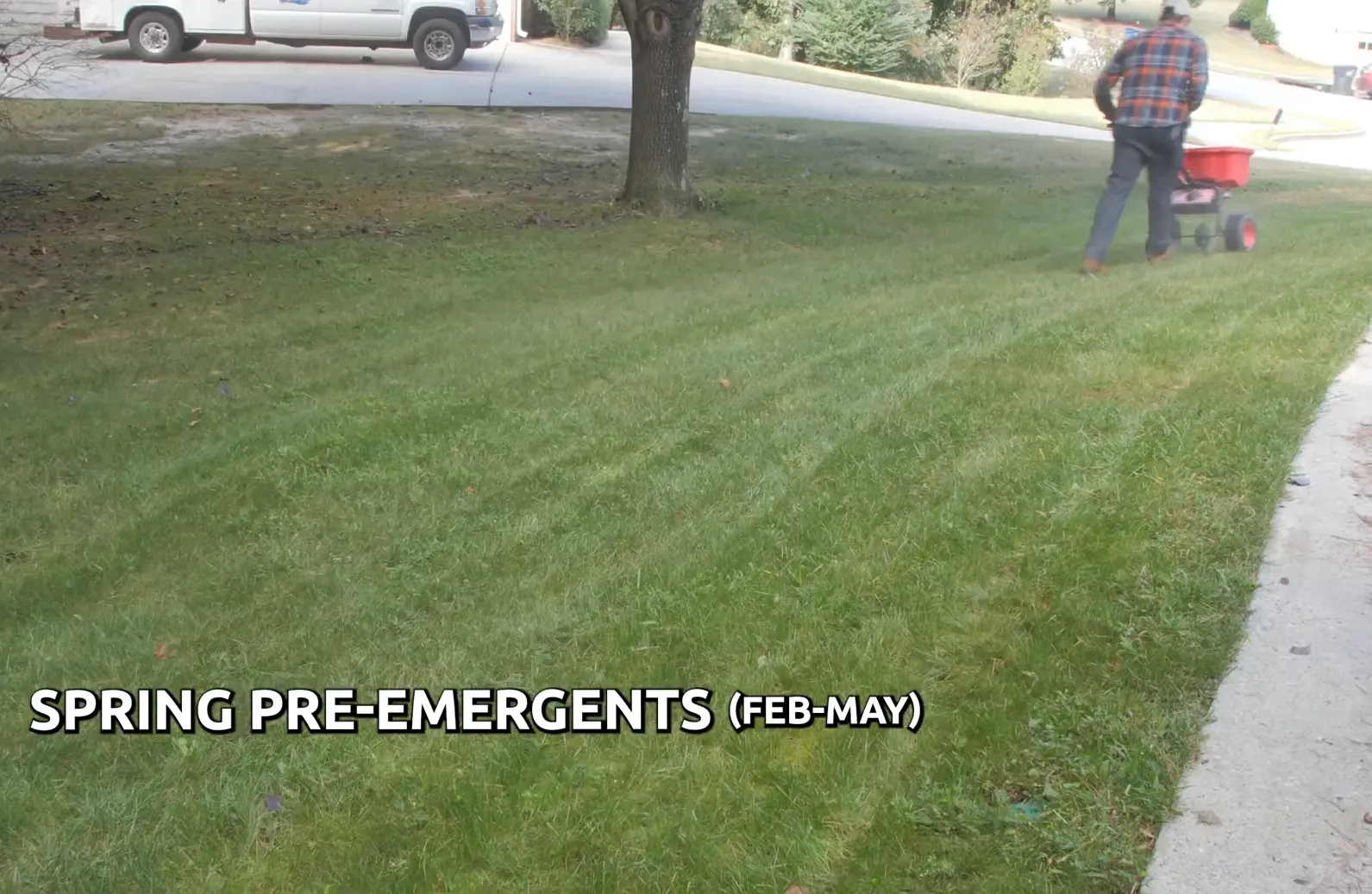 Spring pre-emergent herbicide application