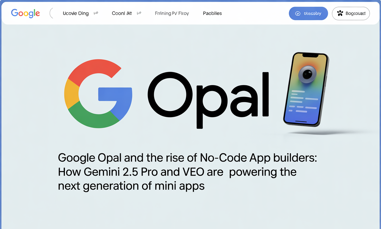 Google Opal and the Rise of No-Code AI App Builders: How Gemini 2.5 Pro and Veo Are Powering the Next Generation of Mini Apps