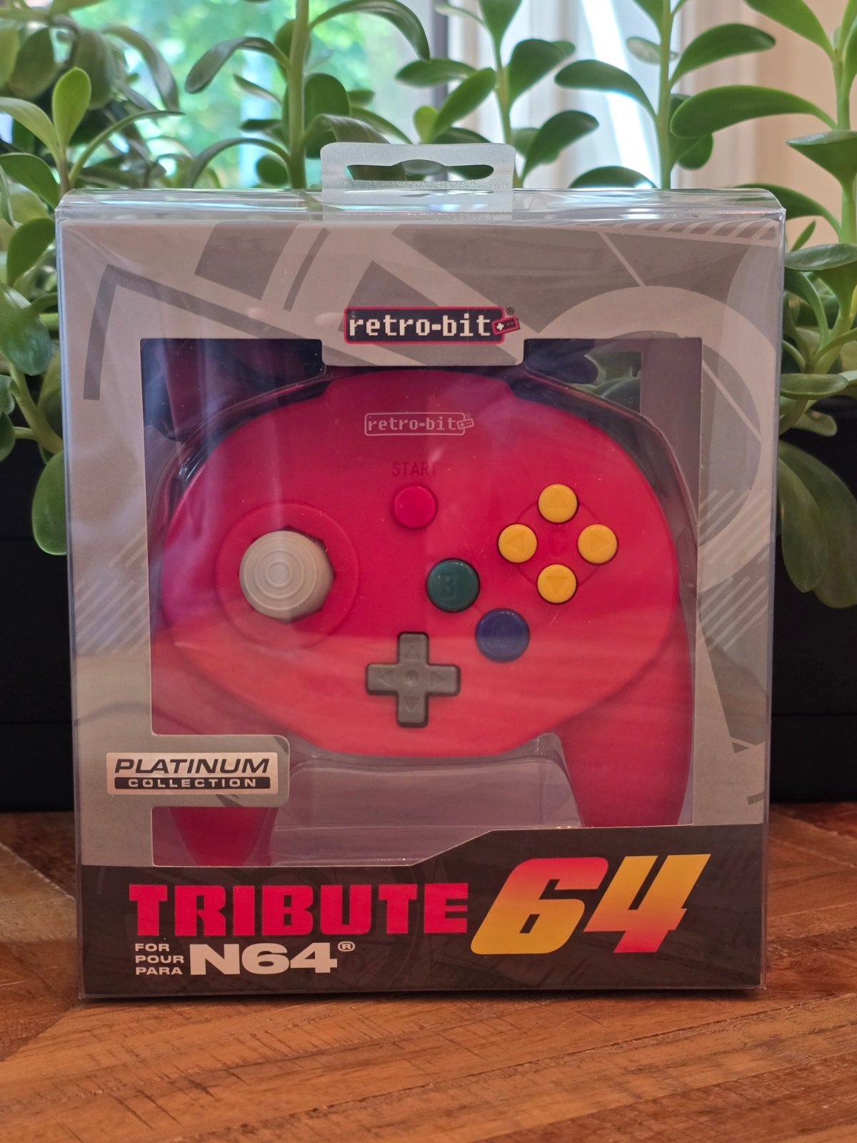 Retro-Bit Tribute64 Controller for Nintendo 64 — Platinum Collection (Berry)