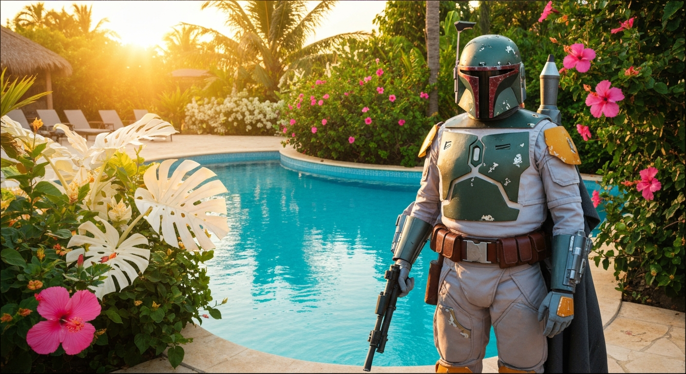 Boba Fett's Pool Party station artwork