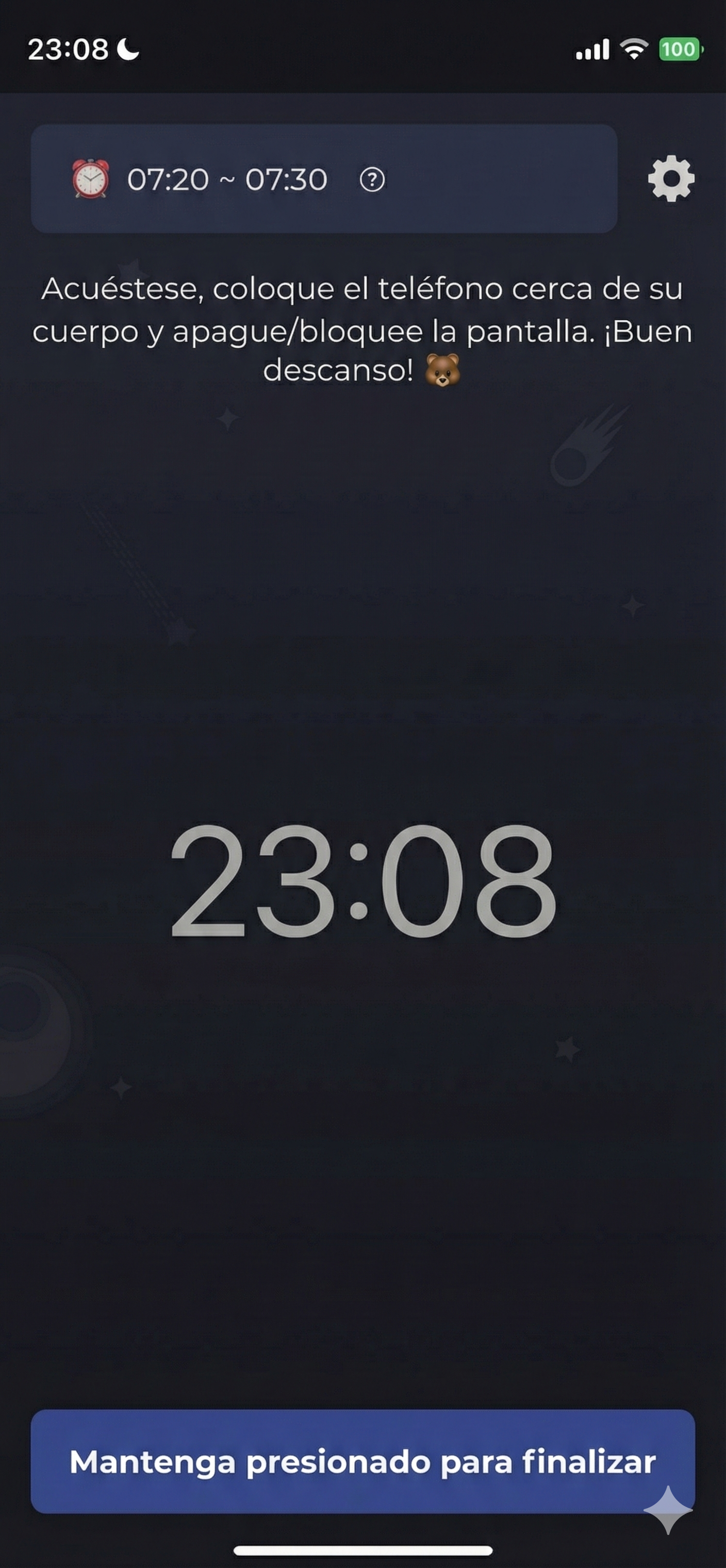 imagen del monitor del sueño cuando está activo