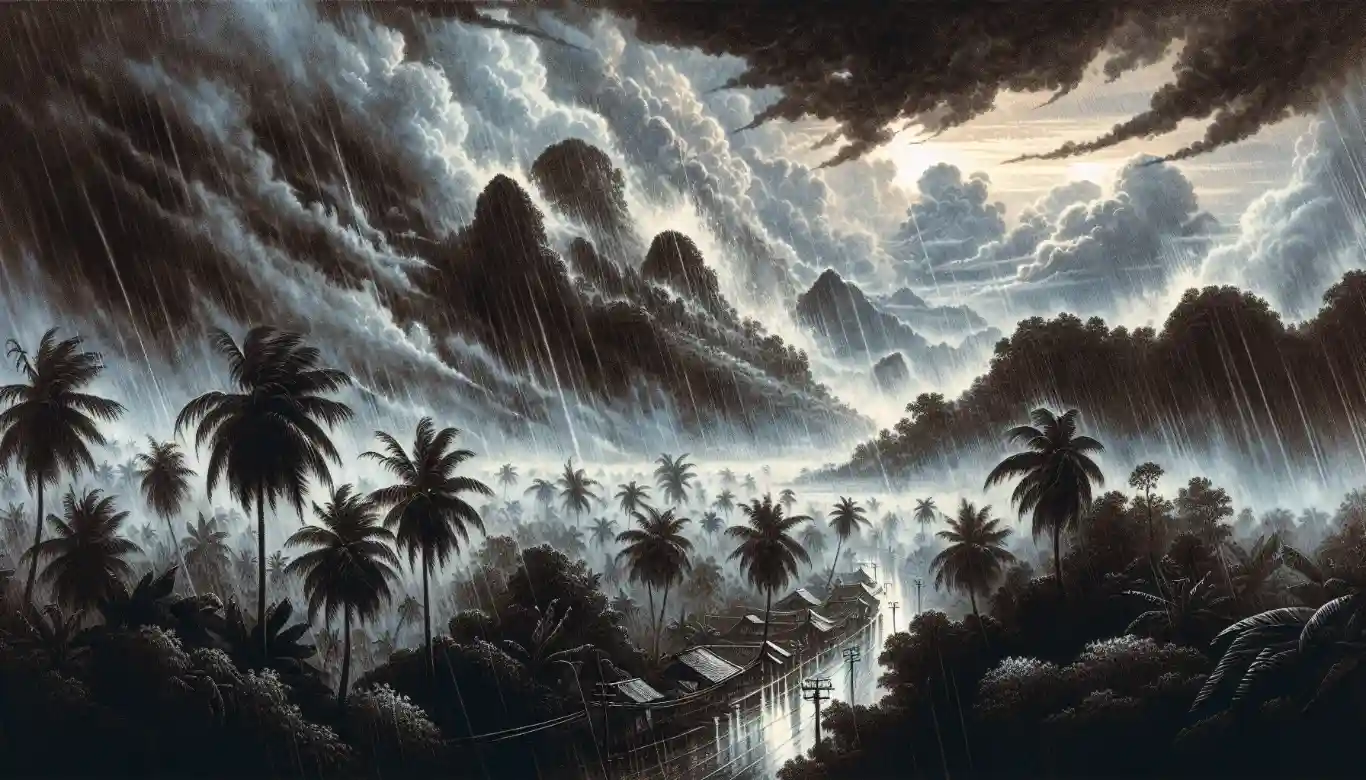 Illustration of intense rain during southwest monsoon