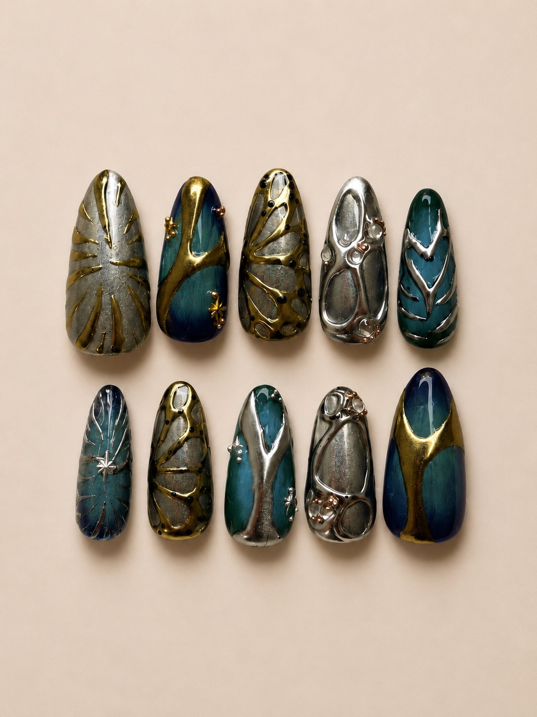 Metallic Teal Gems