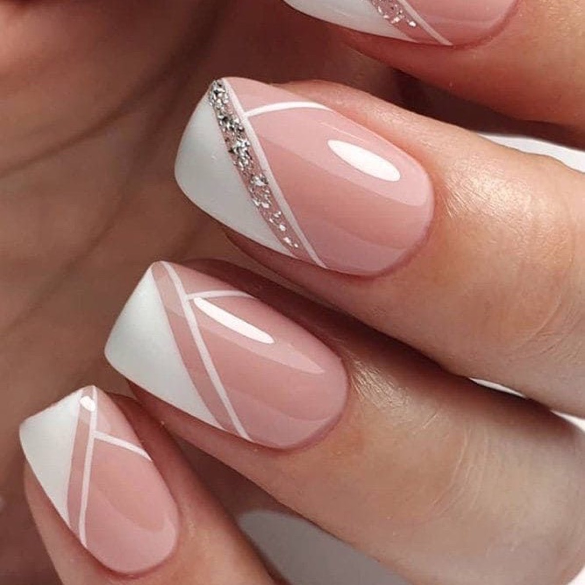 Silver Glitter French
