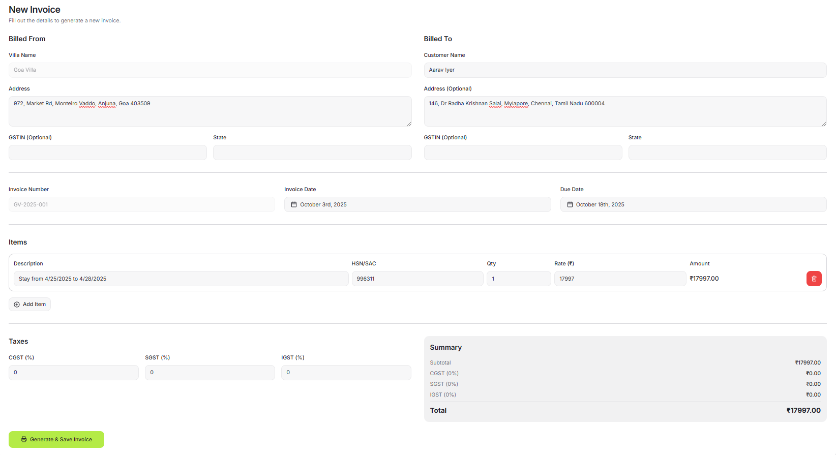 Professional Invoicing