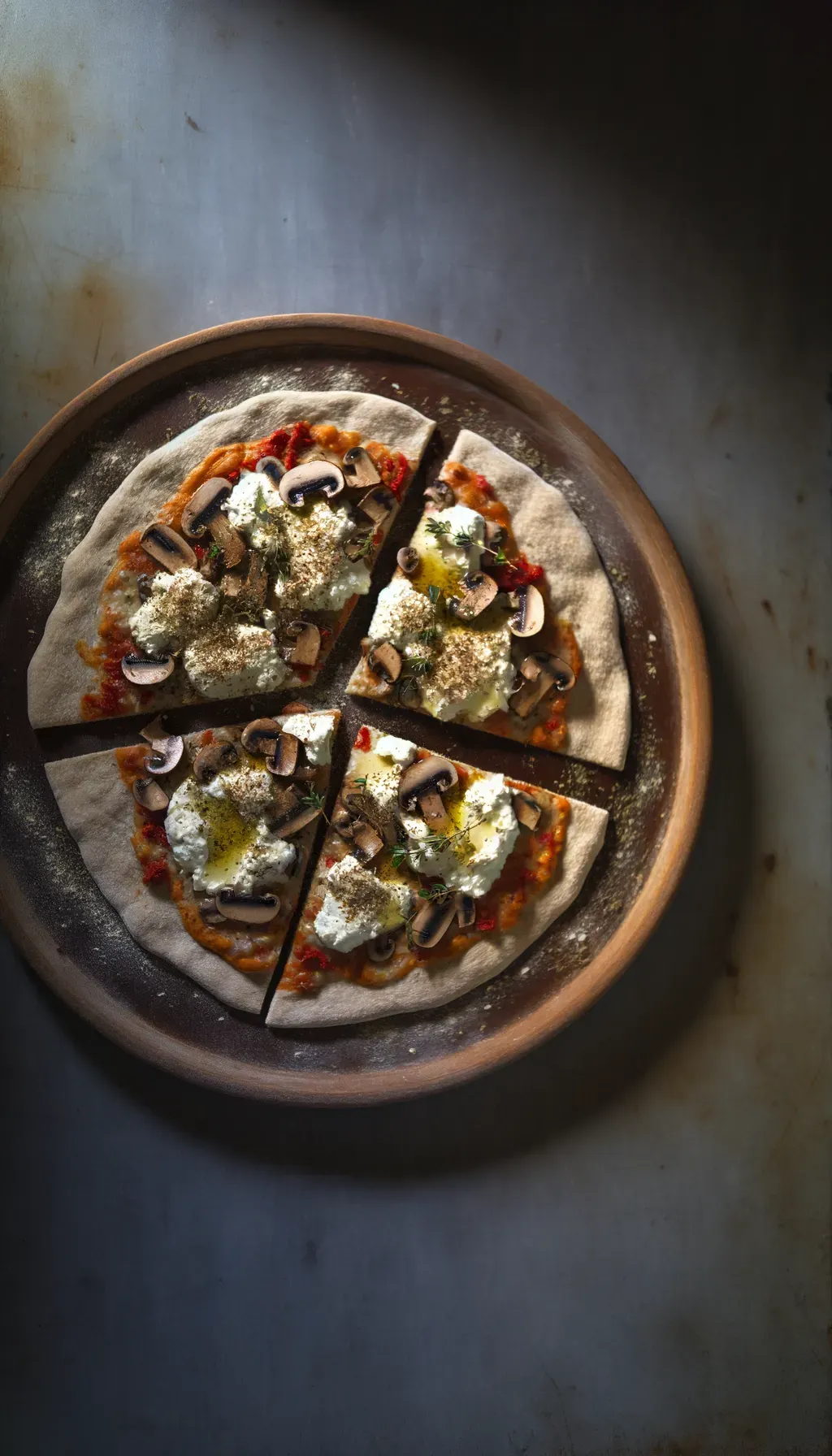 Gluten-Free Mushroom and Ricotta Pizza