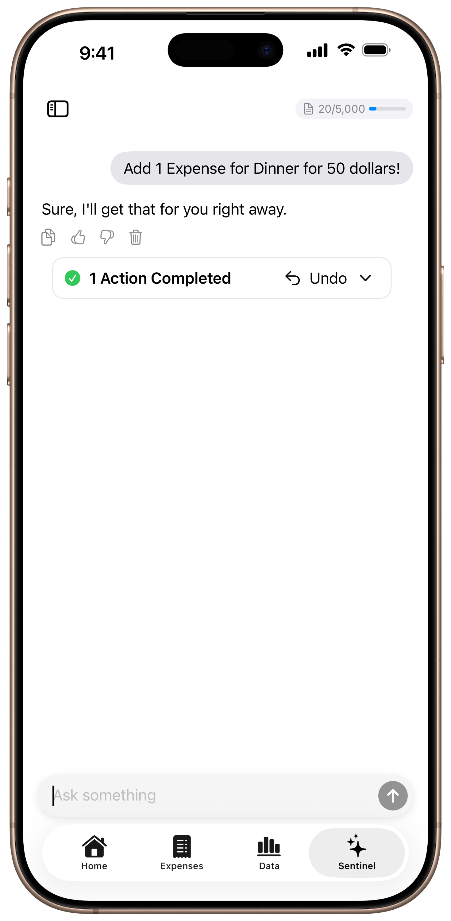Vinte Sentinel preview on iPhone