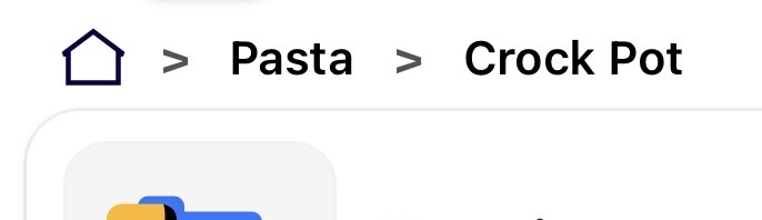 CookBook folder path breadcrumbs