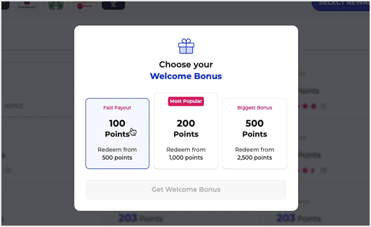 Prime Opinion gave me a choice between a smaller fast payout bonus and bigger bonuses with higher first payout targets.