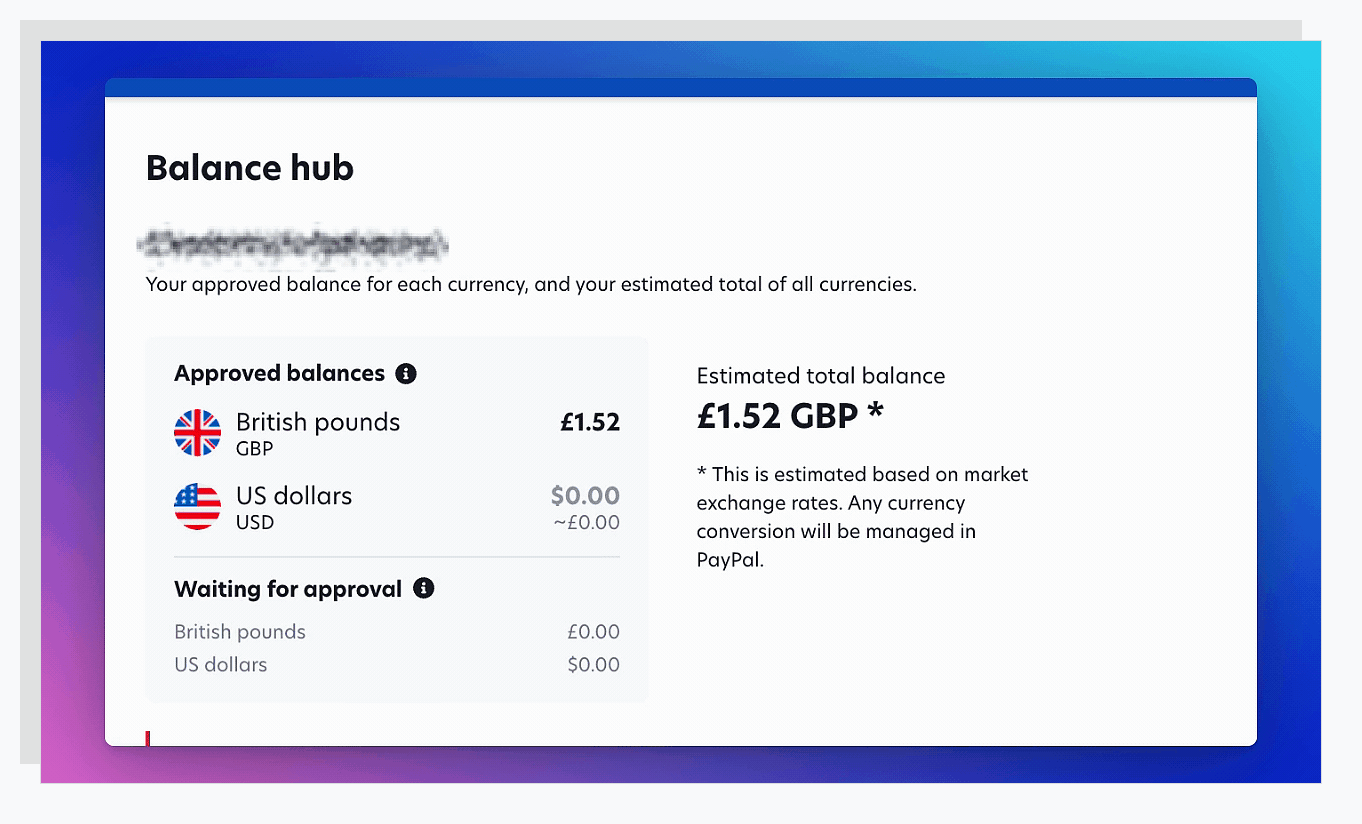 Balance hub separating approved balances from pending amounts so it is obvious what is ready to withdraw.