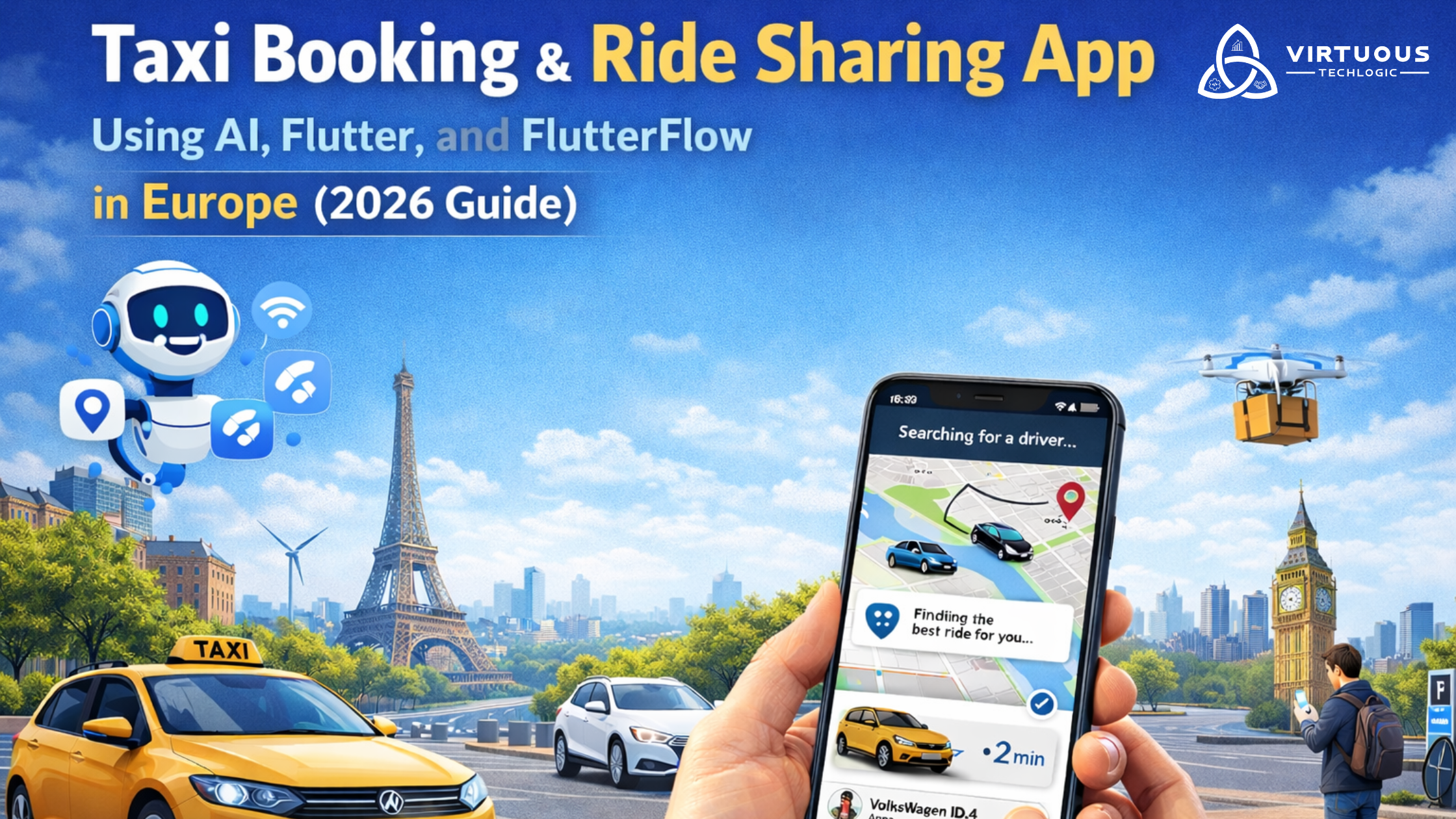 Taxi Booking & Ride Sharing App Using AI, Flutter, and FlutterFlow in/for Europe (2026 Guide)